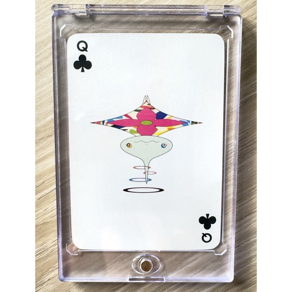 Louis Vuitton Murakami Monogram Playing Card - Queen Of Clubs with COA & Case